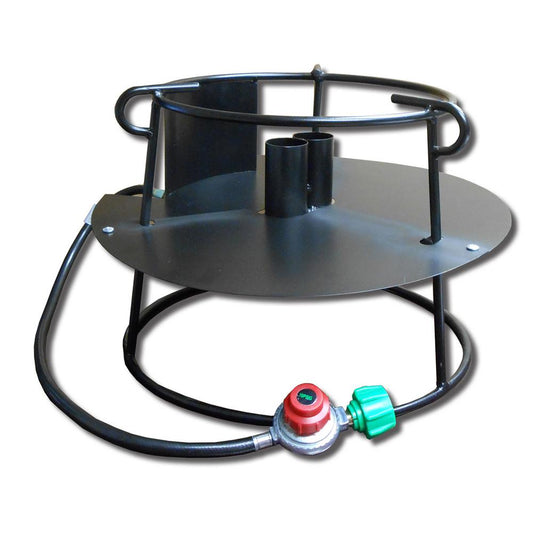 King Kooker Double Jet Gas Outdoor Cooker with Attachable Heat Shield Black