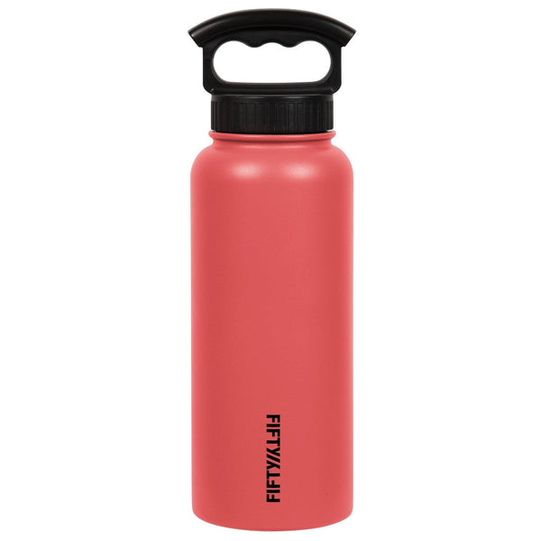 V34001CR0 34 Oz Coral Bottle with 3 Finger Grip Cap