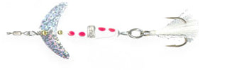 Mack S Promise Keeper Weighted Spinner  White Red Dot  1/8oz  Spinner Baits