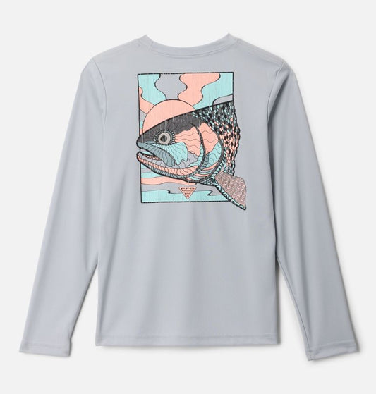Columbia Boys' PFG Terminal Tackle Fish Shine Long Sleeve Shirt