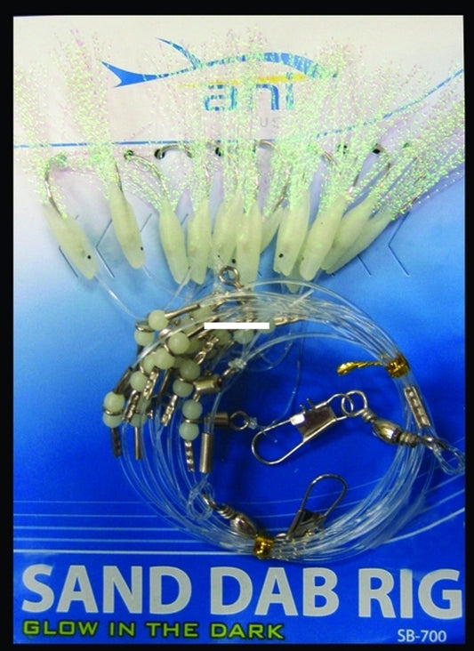 American Maple Sand Dab Rig - 12 Hooks Glo In The Dark