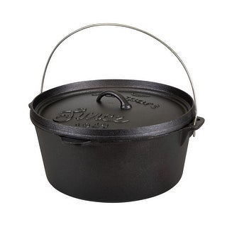 Stansport 8 QT Pre-Seasoned Cast Iron Dutch Oven Flat Bottom - 12