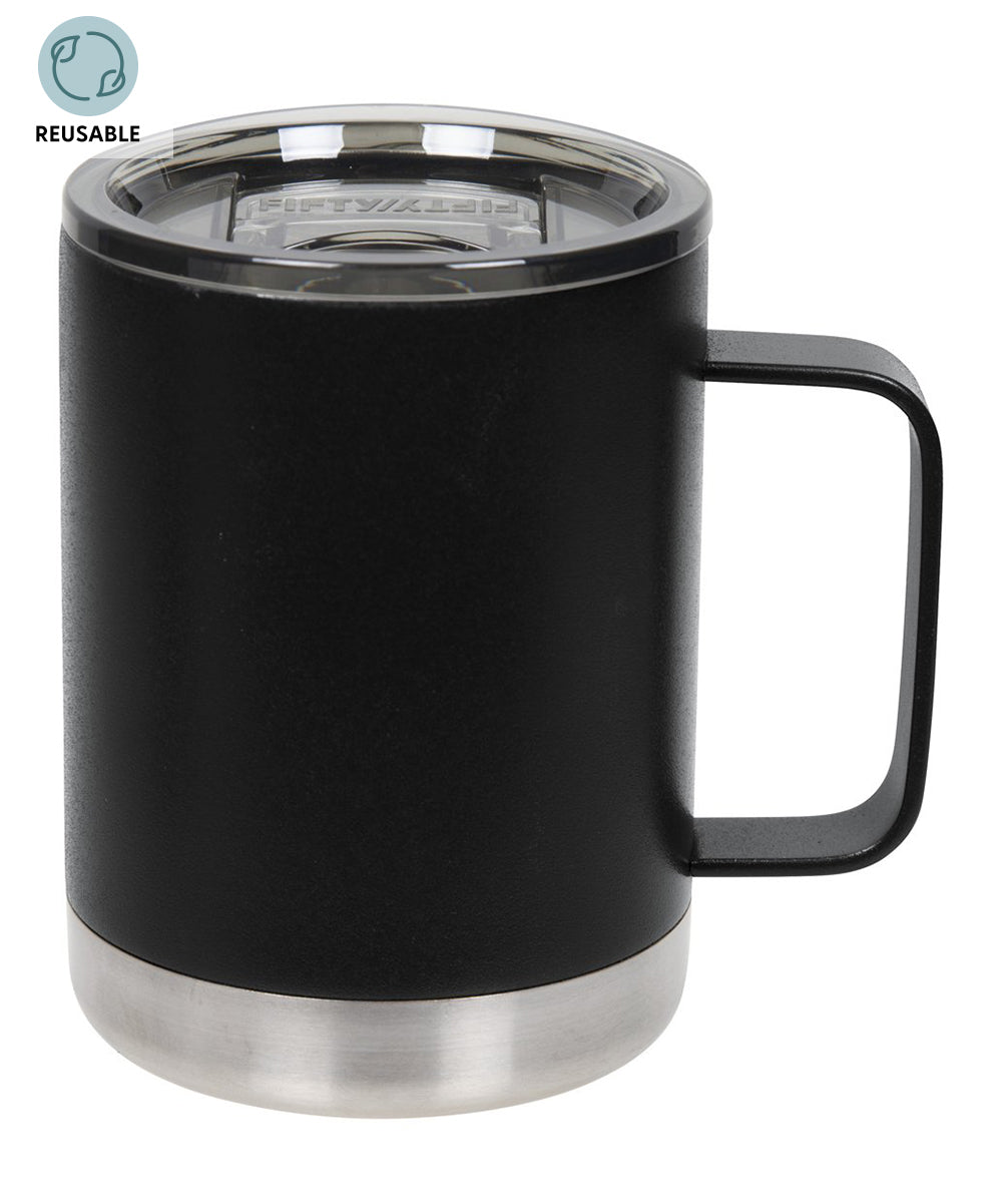 FIFTY/FIFTY 12oz Stainless Steel with PP Lid Mug Black