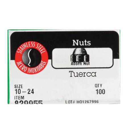 Hillman 10 in. Stainless Steel SAE Acorn Nut 100 Pk