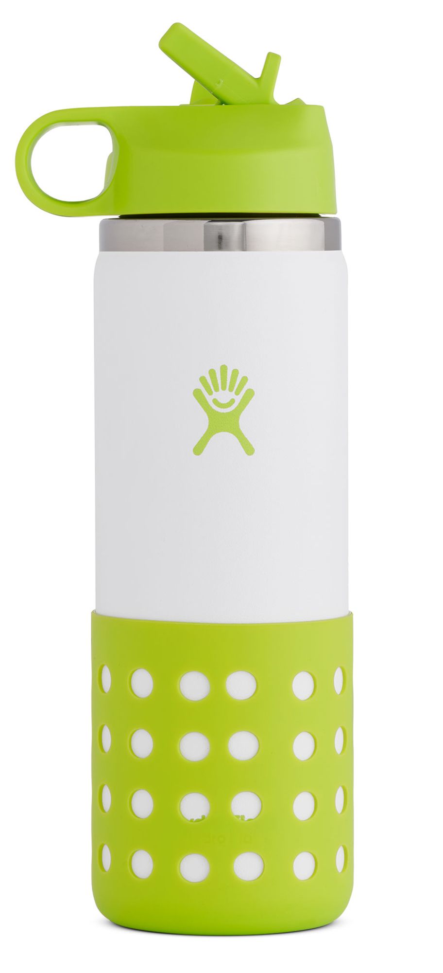 Hydro Flask 20 Oz. Kids' Wide Mouth Bottle with Straw Lid and Boot, Green