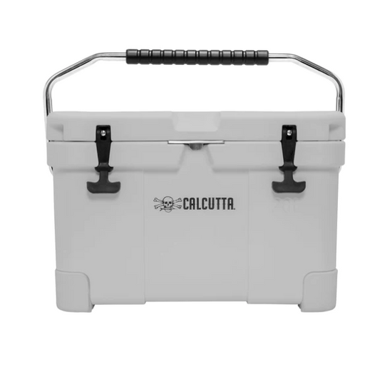 Calcutta Renegade Cooler 20 Liter White W/Led Drain Plug SS Carry Handle