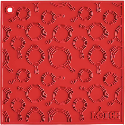 Lodge 7"X7" Red Skillet Pattern Silicone Trivet/Pot Holder