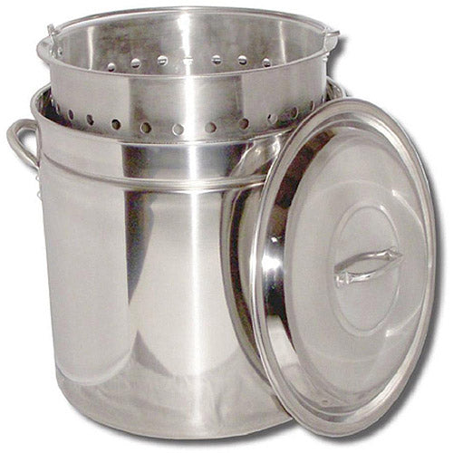 King Kooker 32-Quart Aluminum Boiling Pot with Basket and Lid