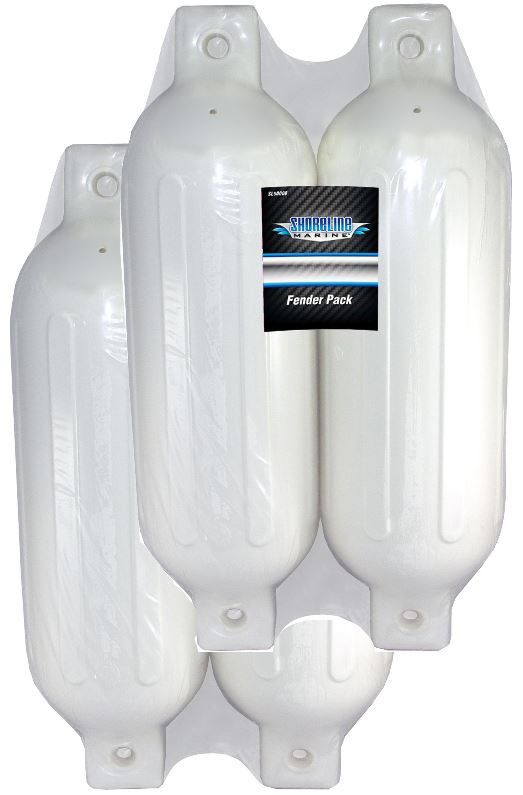 Shoreline Marine 6.5 X 23 in Promo Inflatable Fender 4-Pack - Mrne Rope and Tie Downs