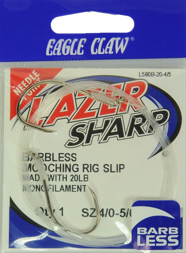 Eagle Claw Lazer Barbless Mooching Rig 20 Lb Slip