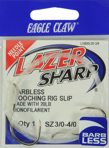 Eagle Claw Lazer Barbless Mooching Rig 20 Lb Slip