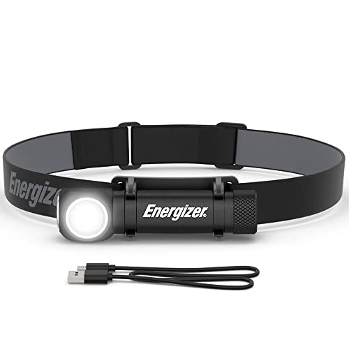Energizer LED Rechargeable Headlamp Flashlight Water Resistant Ultra Bright Headlamp with Removable Flashlight Includes Batteries and USB Charging C