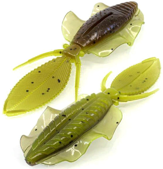 Flip Flop Green Pumpkin Chartreuse 425 Soft Plastic 6Pcs