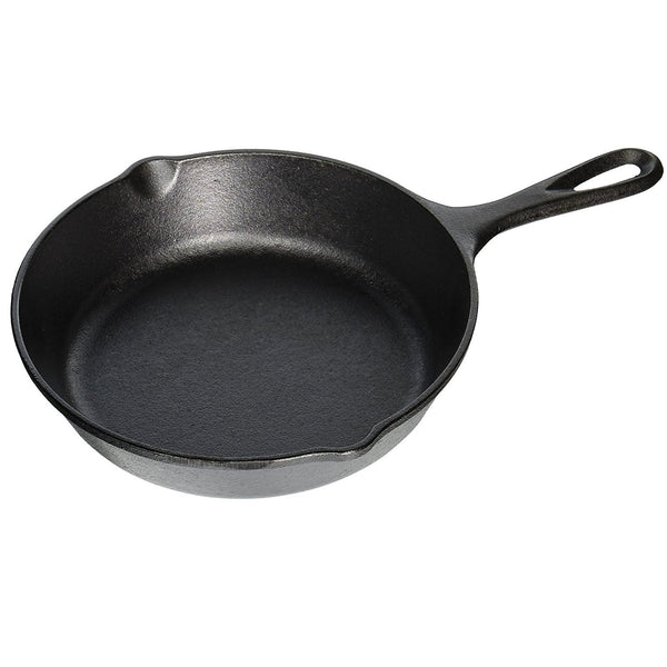 Lodge 8 in. Cast Iron Skillet in Black with Pour Spout