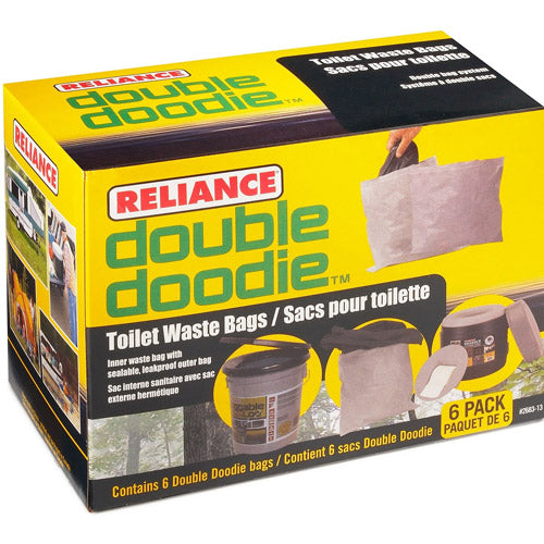 Sacs à Fermeture à Glissière Reliance Double Doodie Bags Pour Toilette De Camping/toilette Chimique Portable 2 l