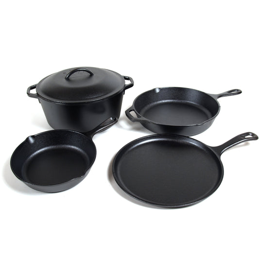 Lodge 5-Piece Cast Iron Cookware Set Black