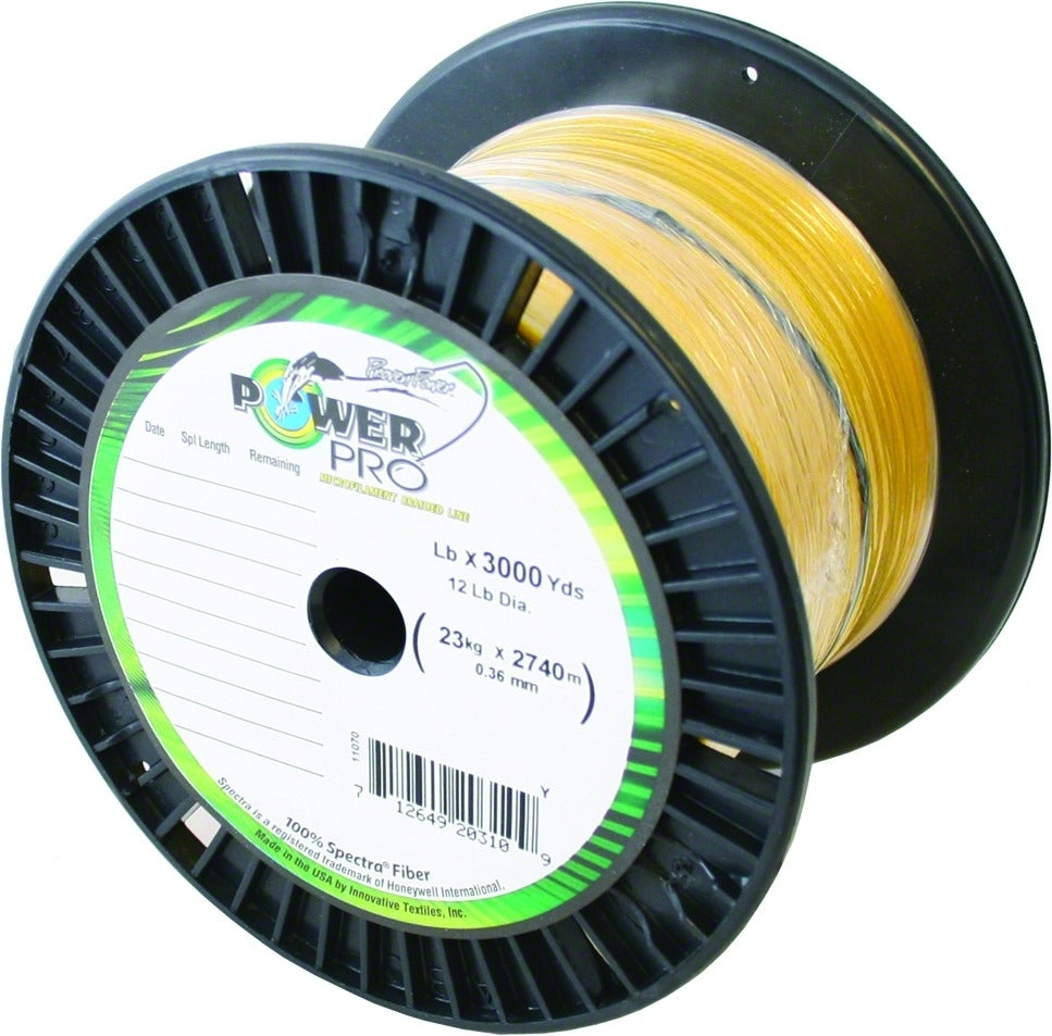 PowerPro Braided Spectra Fiber Line Hi-Vis Yellow - 40LB - 3000 Yds ...