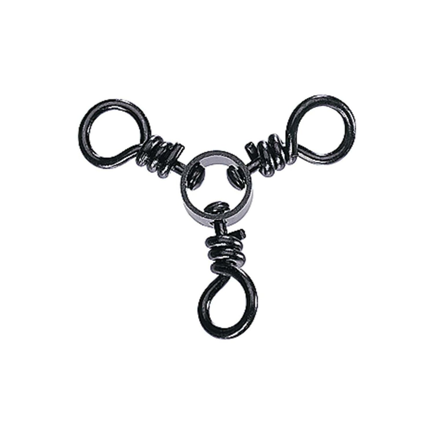 Sea Striker W3B-2 Stainless 3-Way Swivels Sz2 80 lb Test Black 12Pk