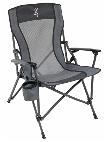 Browning Camping Fireside Chair W/Pink Buckmark Charcoal/Gray 8517958