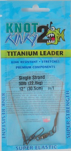 Aquateko K2K050121 12-Inch 50-pound Knot 2 Kinky Pre-Tied Leader