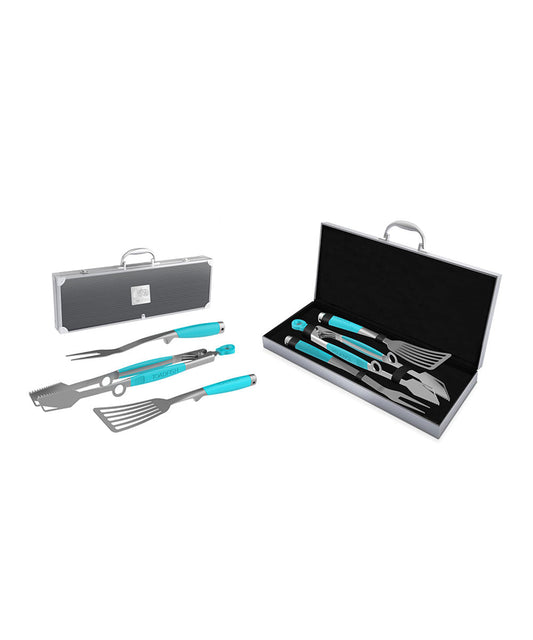 TOADFISH 1092 Ultimate Grill Set + Case - Tongs Spatula & Fork