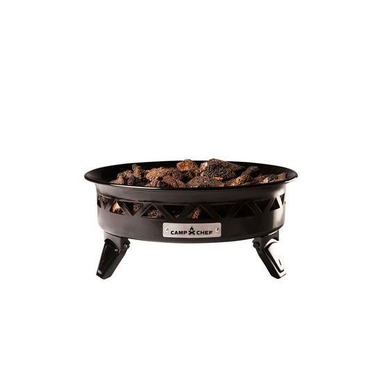 Camp Chef Juniper 16 in. Outdoor Liquid Propane Fire Pit with Lava Rocks Black