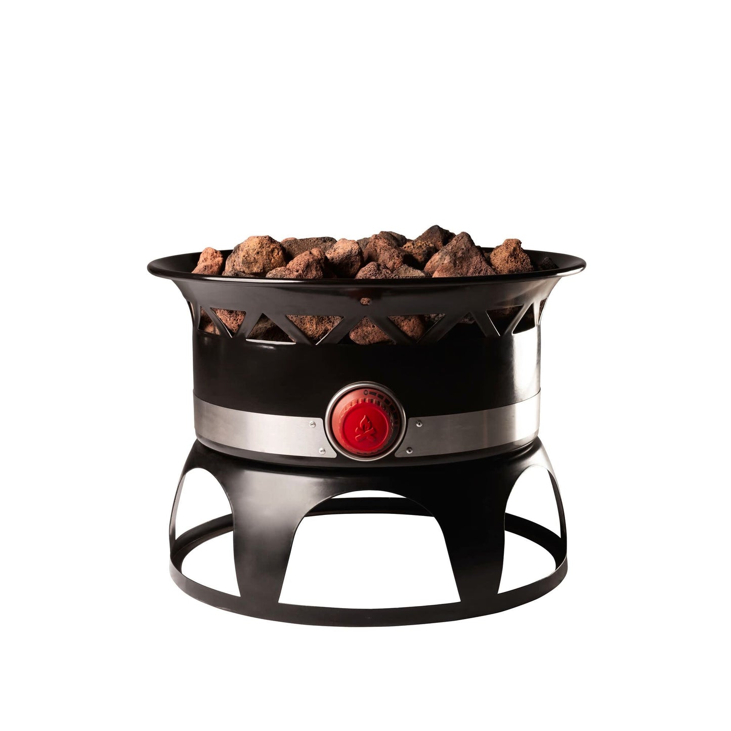 Camp Chef Redwood 18 in. Outdoor Liquid Propane Fire Pit with Lava Rocks and Lid Black
