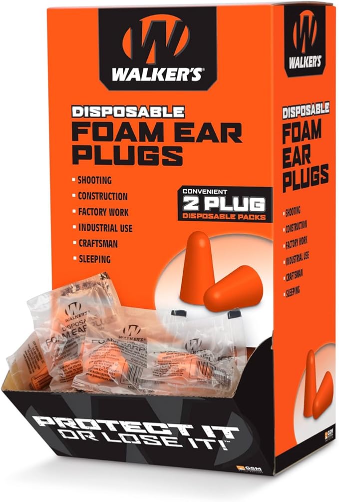 GSM Walkers Game Ear Foam Ear Plugs 200 Pair Box