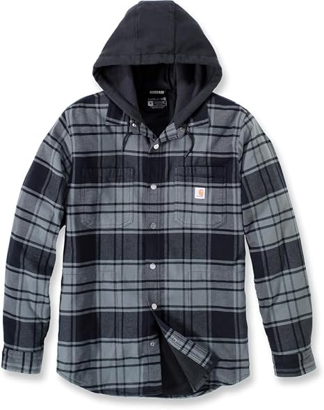 Carhartt Men's Rugged Flex Relaxed Fit Flannel Fleece Lined Hooded Shirt Jacket