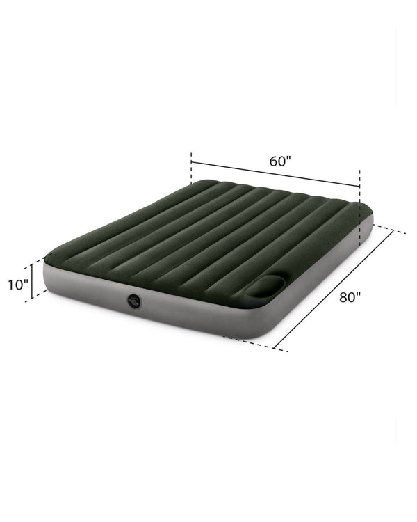 Intex Dura-Beam® Standard Downy Air Mattress 10" Queen w/ Built-In Foot Pump