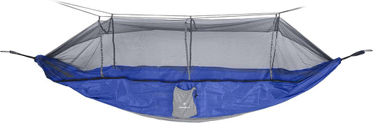 Stansport Packable Nylon Hammock With Mosquito Netting - Blue - 102” Length X 54” Width - Camping Outdoors