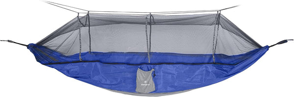 Stansport Packable Nylon Hammock With Mosquito Netting - Blue - 102” Length X 54” Width - Camping Outdoors