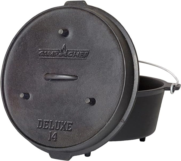 Camp Chef Deluxe 14 Dutch Oven Cast Iron Dutch Oven with Lid