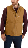 Carhartt Men's Loose Fit Washed Duck Sherpa-Lined Mock Vest