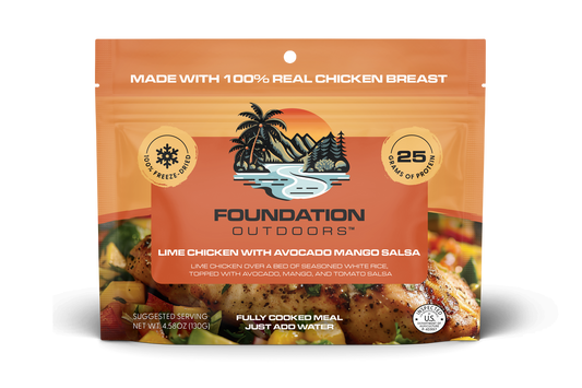 Foundation Outdoors Lime Chicken With Avocado Mango Salsa Meal