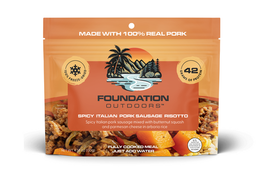 Foundation Outdoors Spicy Italian Pork Sausage Risotto Meal