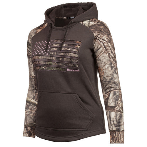 Huntsworth Knit Jersey Hoodie Horizontal Camo Flag Women's