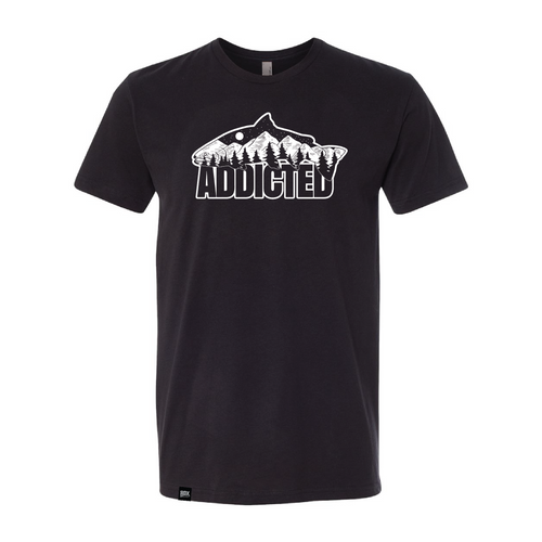 Addicted Fishing Midnight Black Fish Mountain T-Shirt