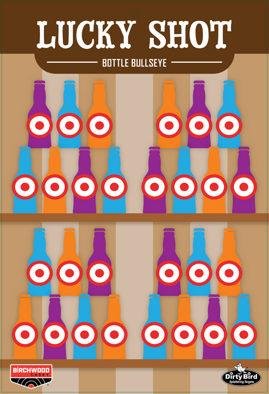 Birchwood Casey 12" X 18" Lucky Shot Bottles Dirty Bird Target