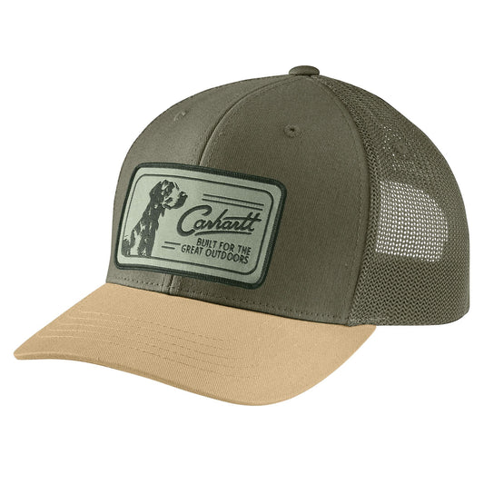 Canvas Mesh-Back Dog Patch Cap Men's