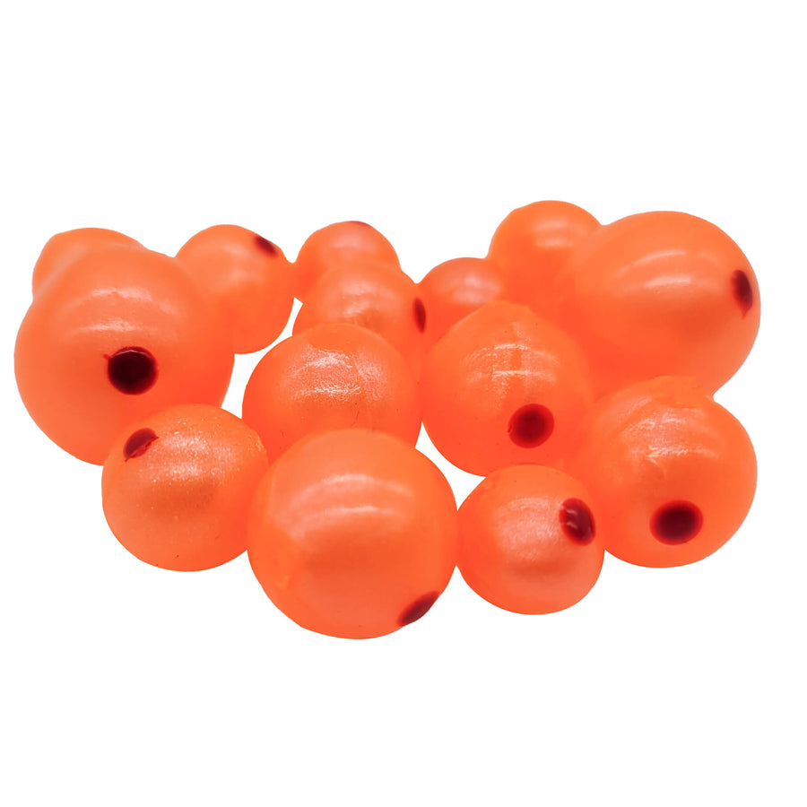 BnR Tackle Soft Beads, 18mm, Creamsicle Stinkeye, Neutral Buoyancy, 8/pack