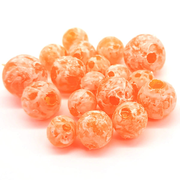 BnR Tackle Soft Beads, 18mm, Mottled Natural, Neutral Buoyancy, 8/pack