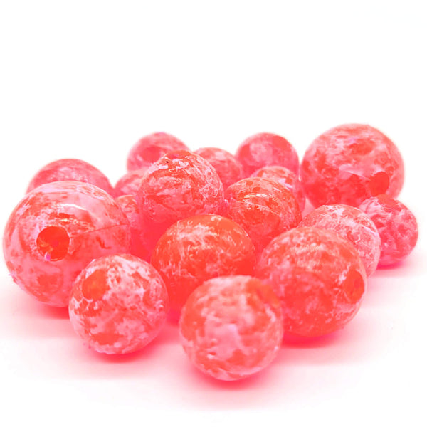 BnR Tackle Soft Beads, 18mm, Mottled Red, Neutral Buoyancy, 8/pack