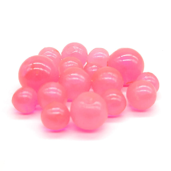 BnR Tackle Soft Beads, 18mm, Pink Sheen, Neutral Buoyancy, 8/pack