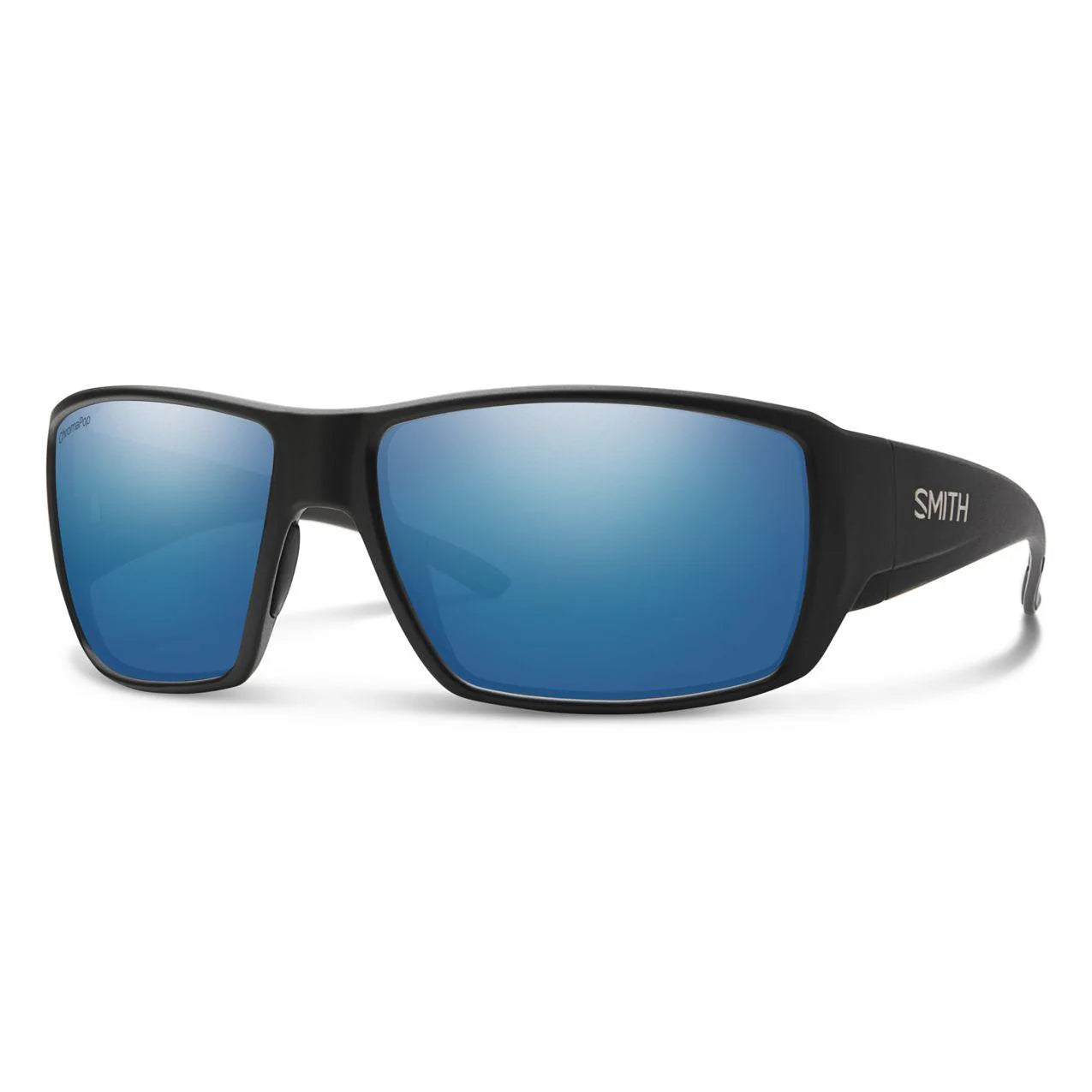 Smith Optics Sport & Performance 204947 Guide's Choice Sunglasses 00362QG - Matte Black - Chromapop Glass Polarized Blue Mirror Unisex Rectangle