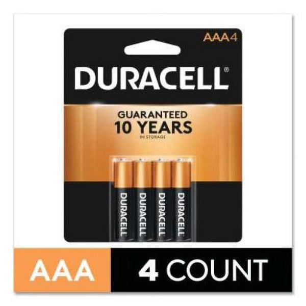 Duracell CopperTop Alkaline Battery, AAA, 1.5V, 4/PK