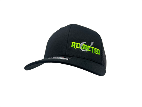 Addicted Fishing Green Gang Trucker Hat (Small Logo)