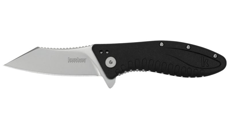 Kershaw Grinder Folding Knife - 3.25" Plain Clip Point Blade with Assisted Flipper