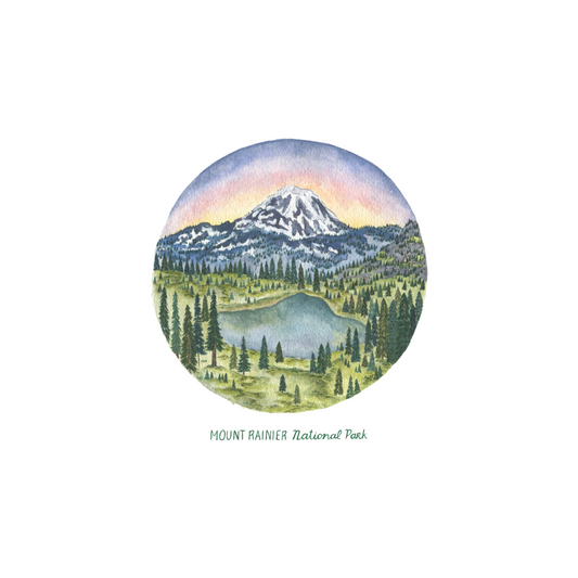 Erin Vaughan 2022 National Park Print Mt Rainier Cir