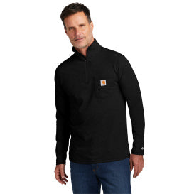 Force Relaxed Fit Midweight Long-Sleeve Quarter-Zip Mock-Neck T-Shirt